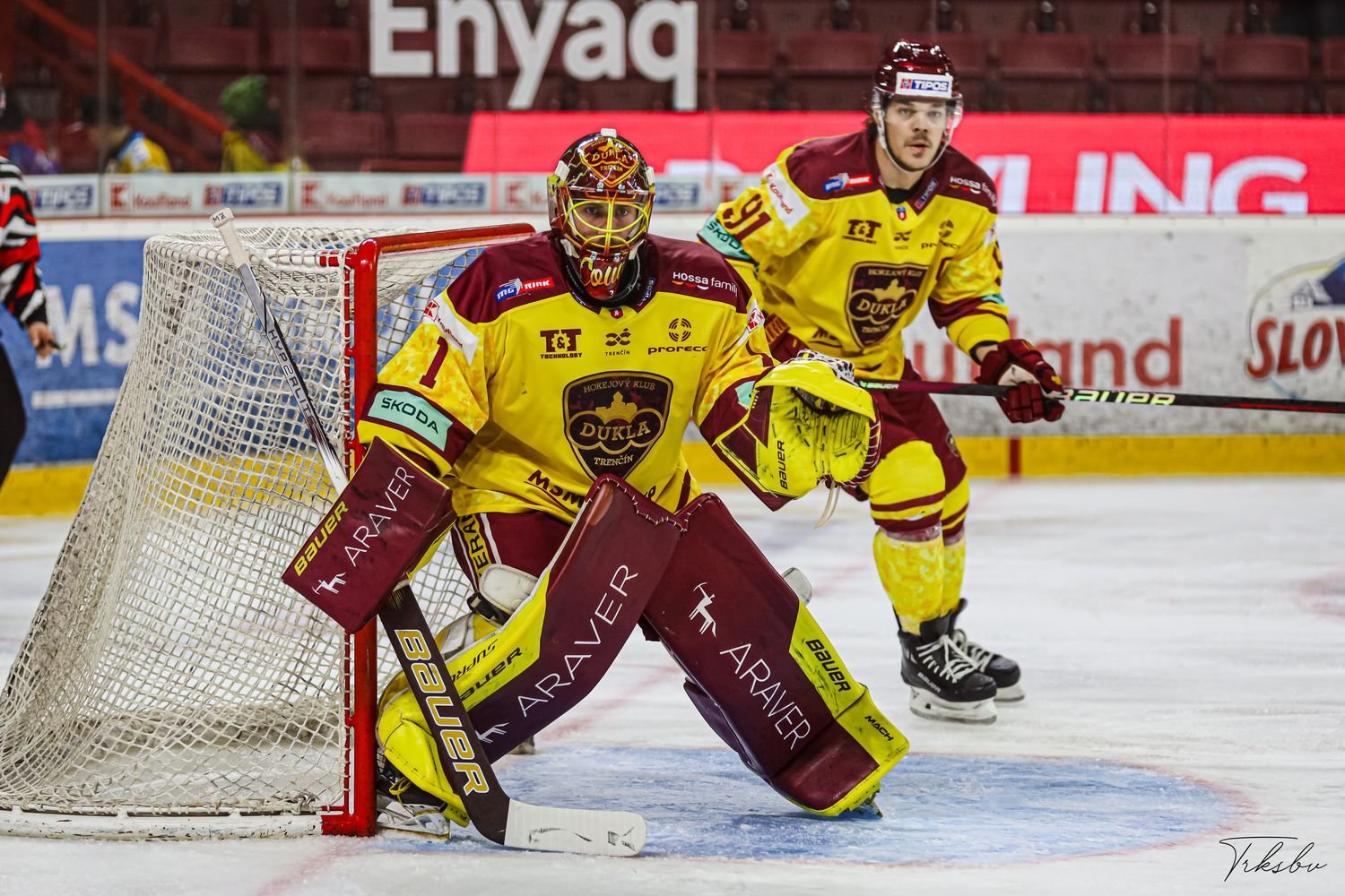 The 90-Day Pro Goalie System Connor LaCouvee set in the crease